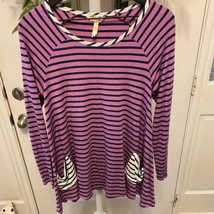 Matilda Jane Contrasting Stripes Tunic Top LS S Longline
